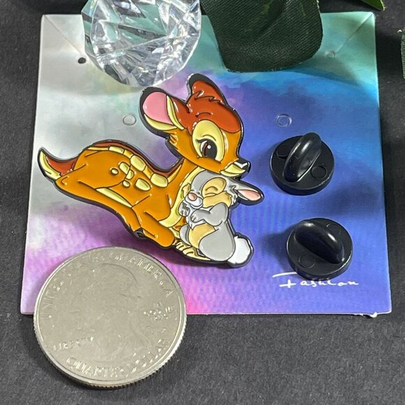 Bambi Thumper Lapel Pin Deer Rabbit Friends Badge Brooch Accessories Jewelry Pin - Picture 3 of 9